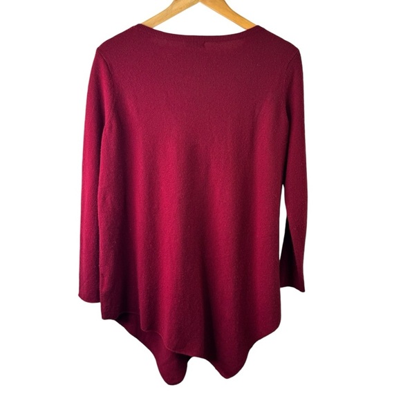 Joie Red Cashmere Wool Scoop Neck Asymmetrical Hem Size Small - Picture 5 of 11